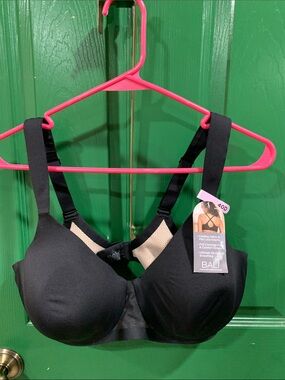 Bali Black Full Coverage Cooling Comfort Bra with Supportive Straps